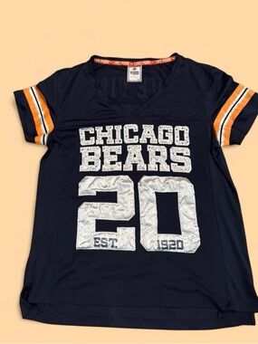 PINK by Victoria's Secret Navy Athletic Top with Orange Trim Chicago Bears